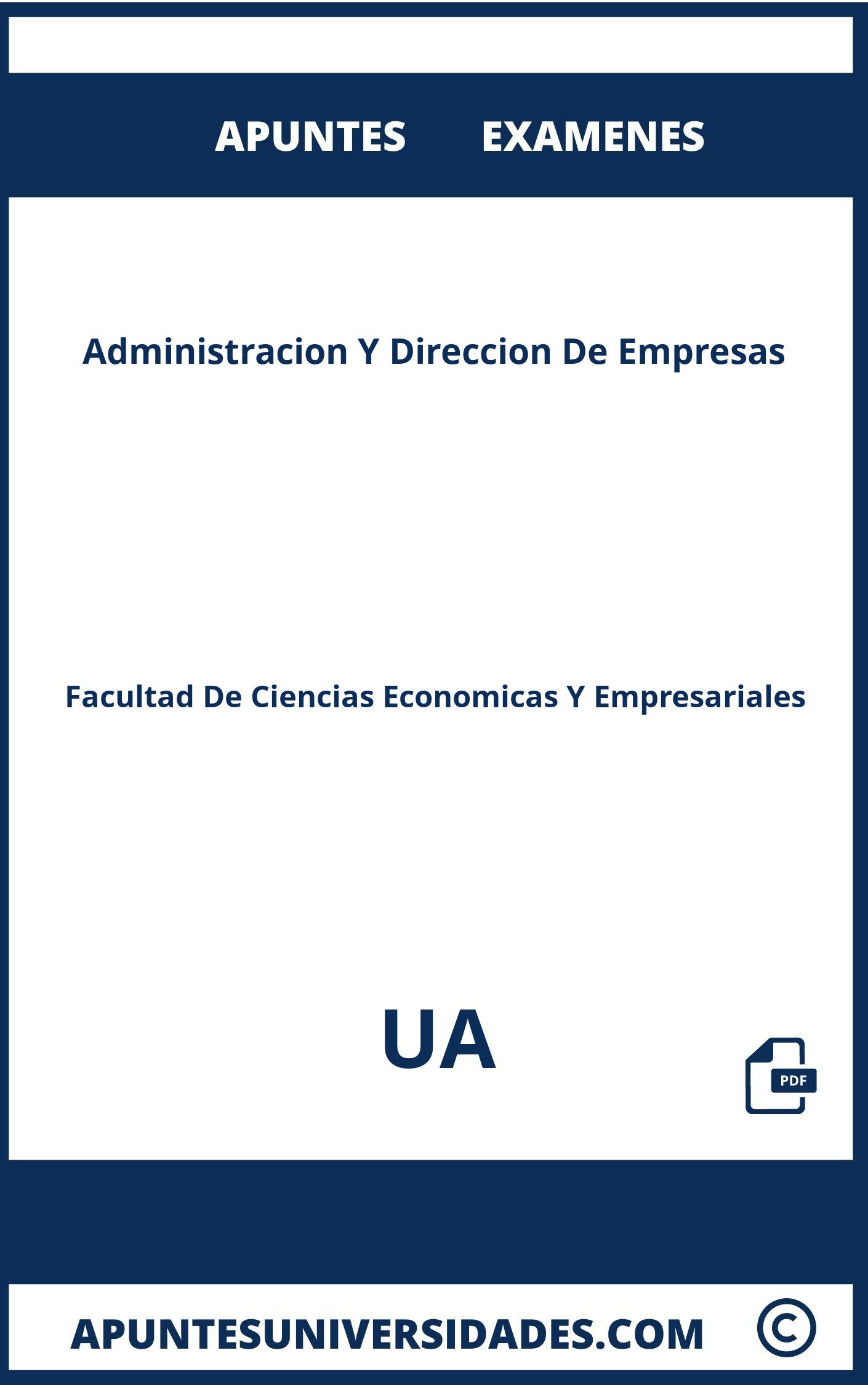 Administracion Y Direccion De Empresas UA Apuntes Examenes