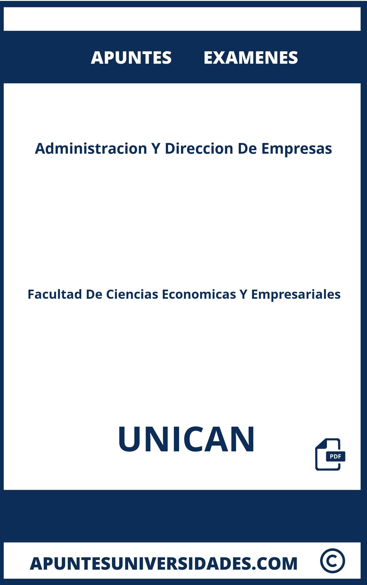 Apuntes Examenes Administracion Y Direccion De Empresas UNICAN