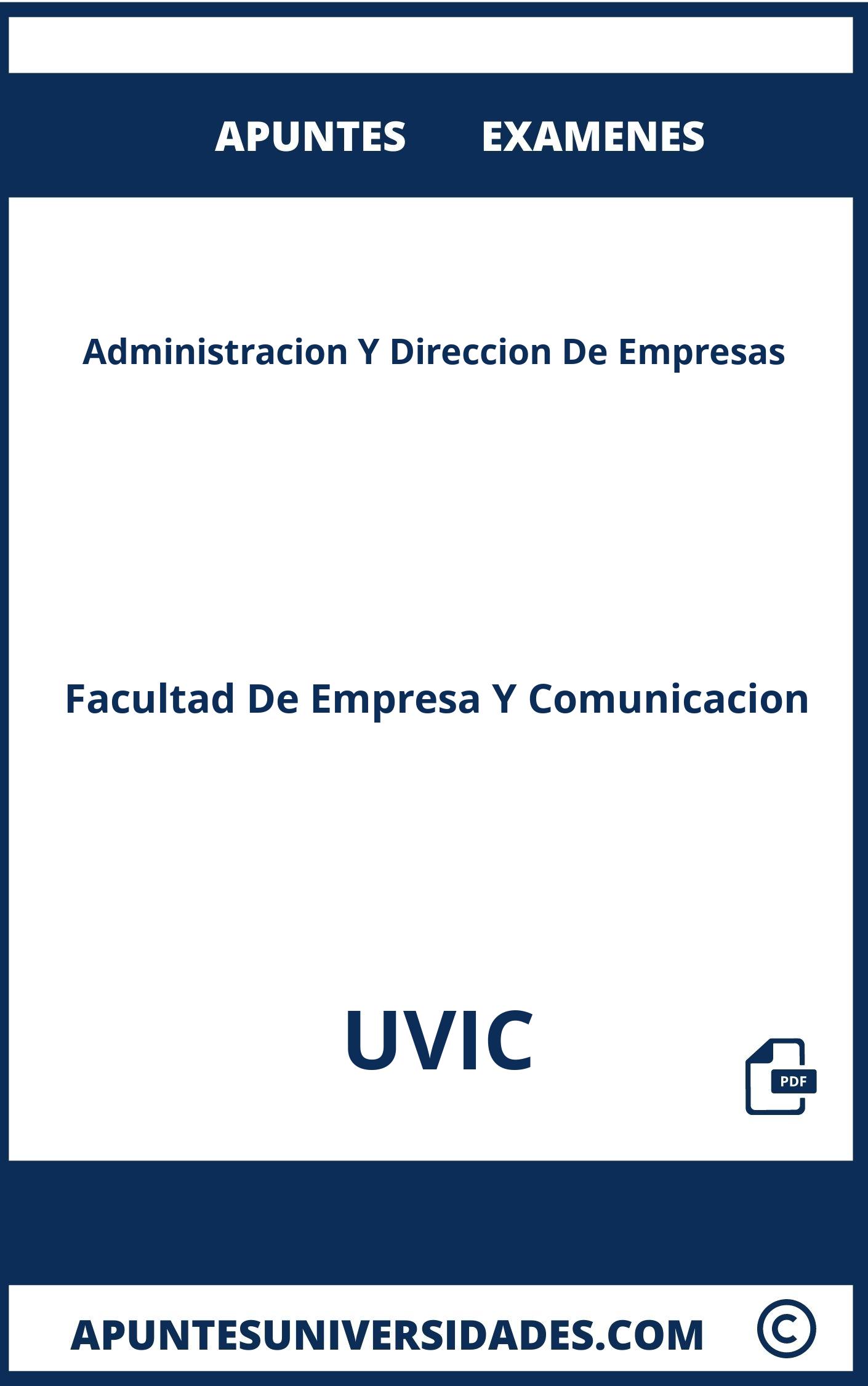 Examenes Apuntes Administracion Y Direccion De Empresas UVIC