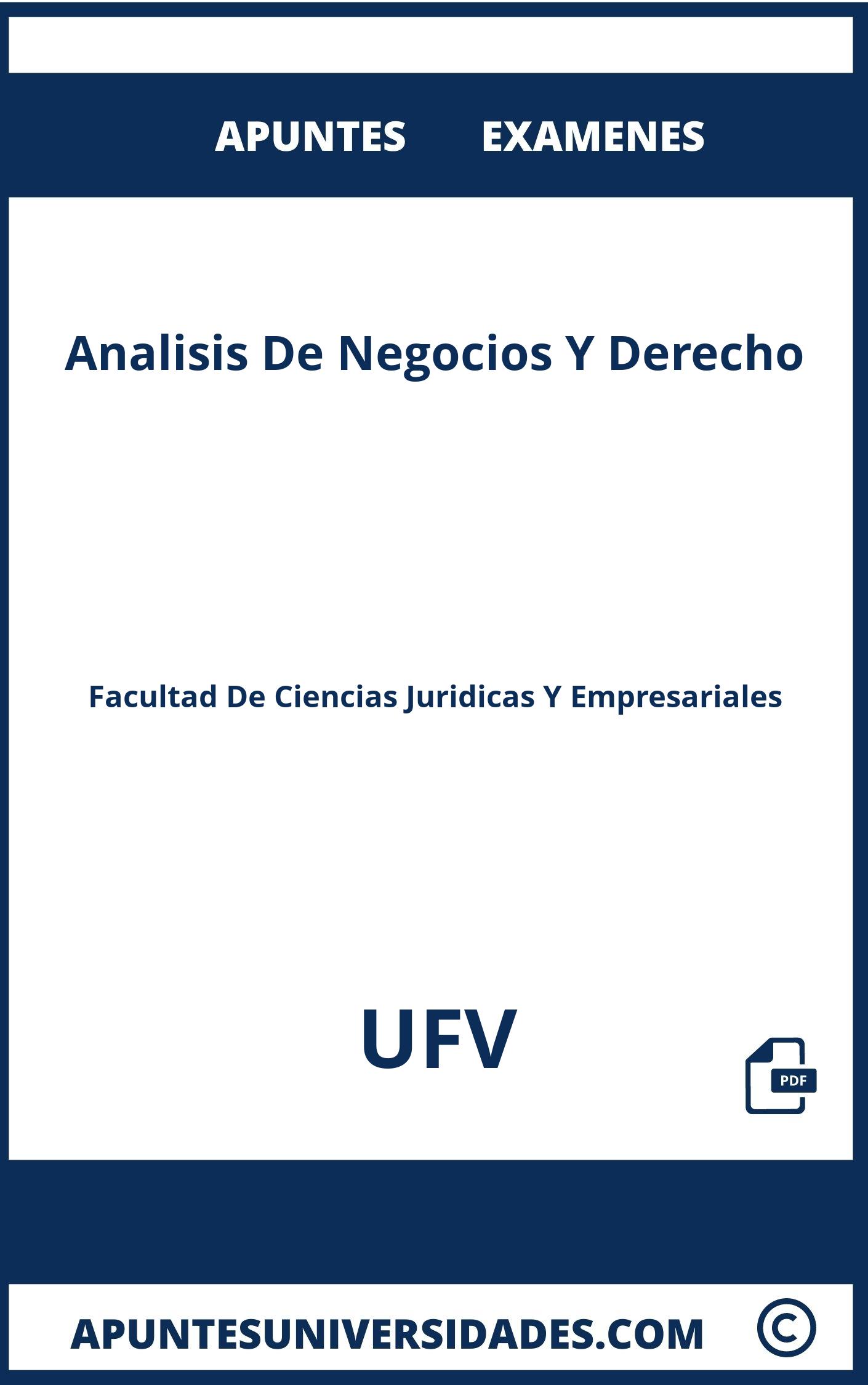 Examenes Apuntes Analisis De Negocios Y Derecho UFV