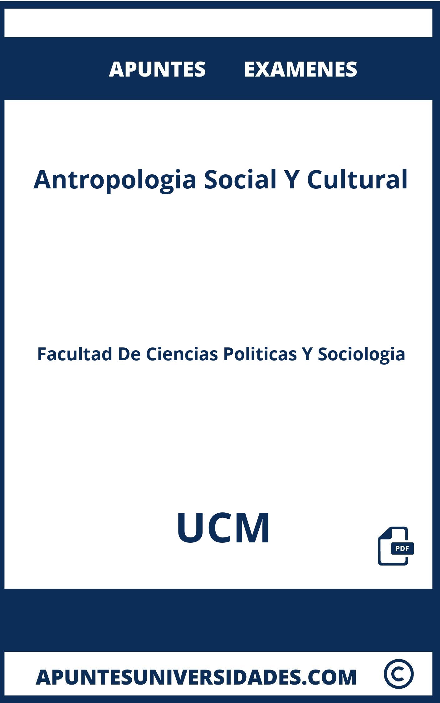 Antropologia Social Y Cultural UCM Examenes Apuntes