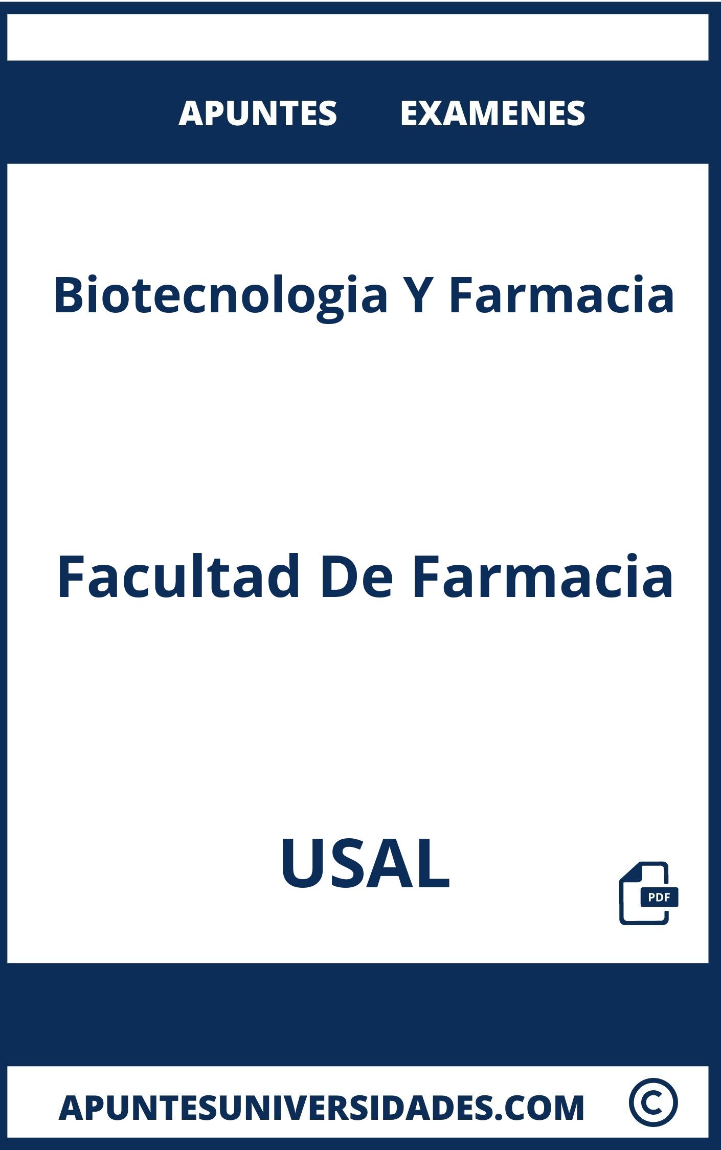 Examenes y Apuntes Biotecnologia Y Farmacia USAL