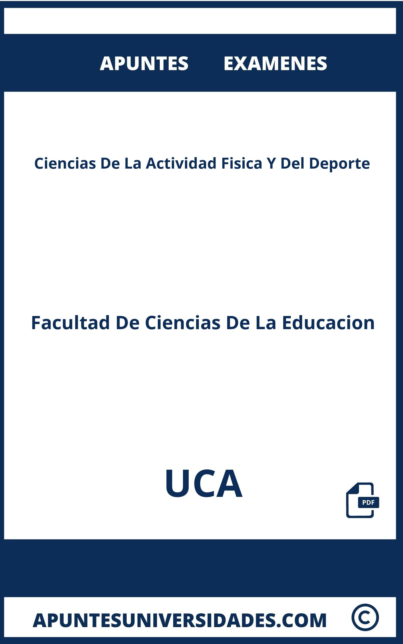 Apuntes Examenes Ciencias De La Actividad Fisica Y Del Deporte UCA