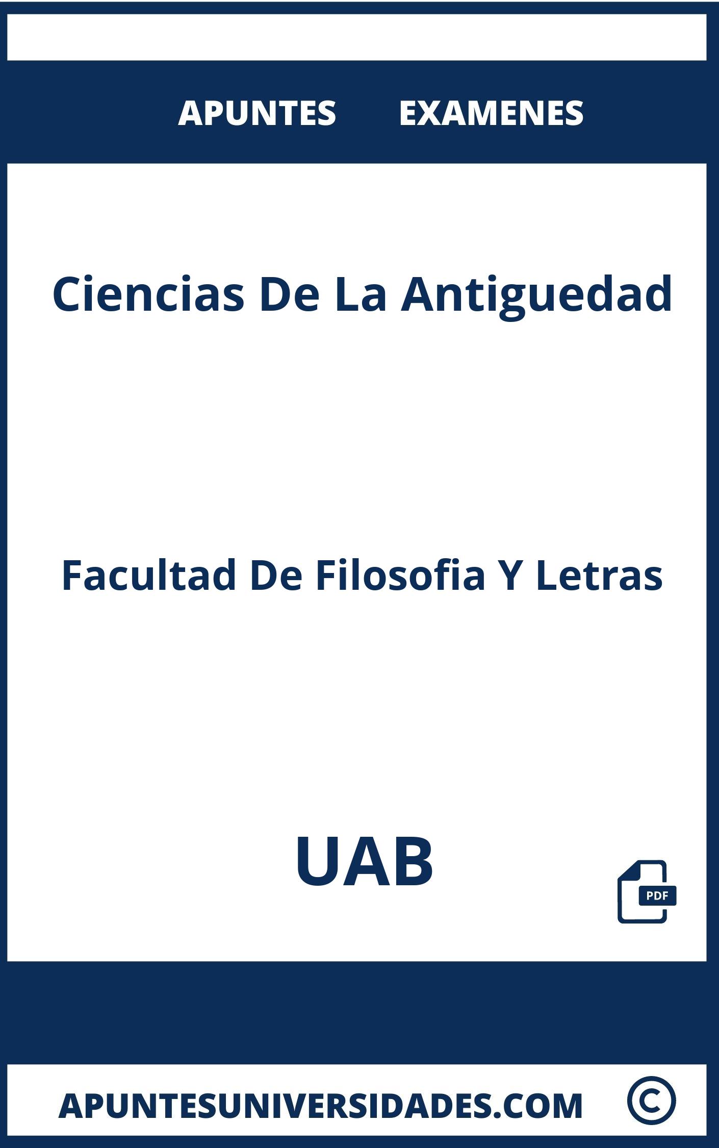 Examenes Apuntes Ciencias De La Antiguedad UAB