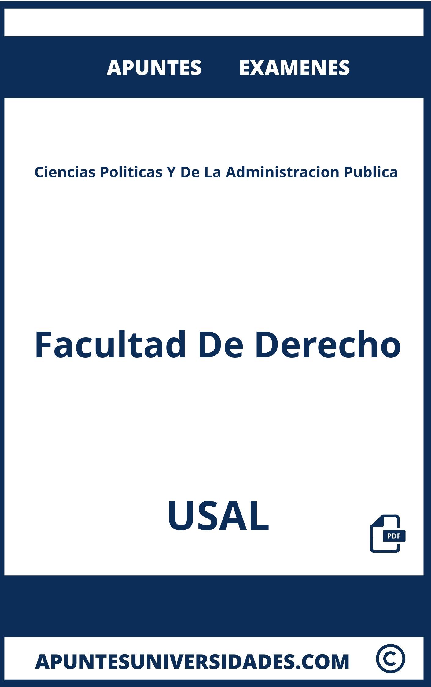 Ciencias Politicas Y De La Administracion Publica USAL Examenes Apuntes