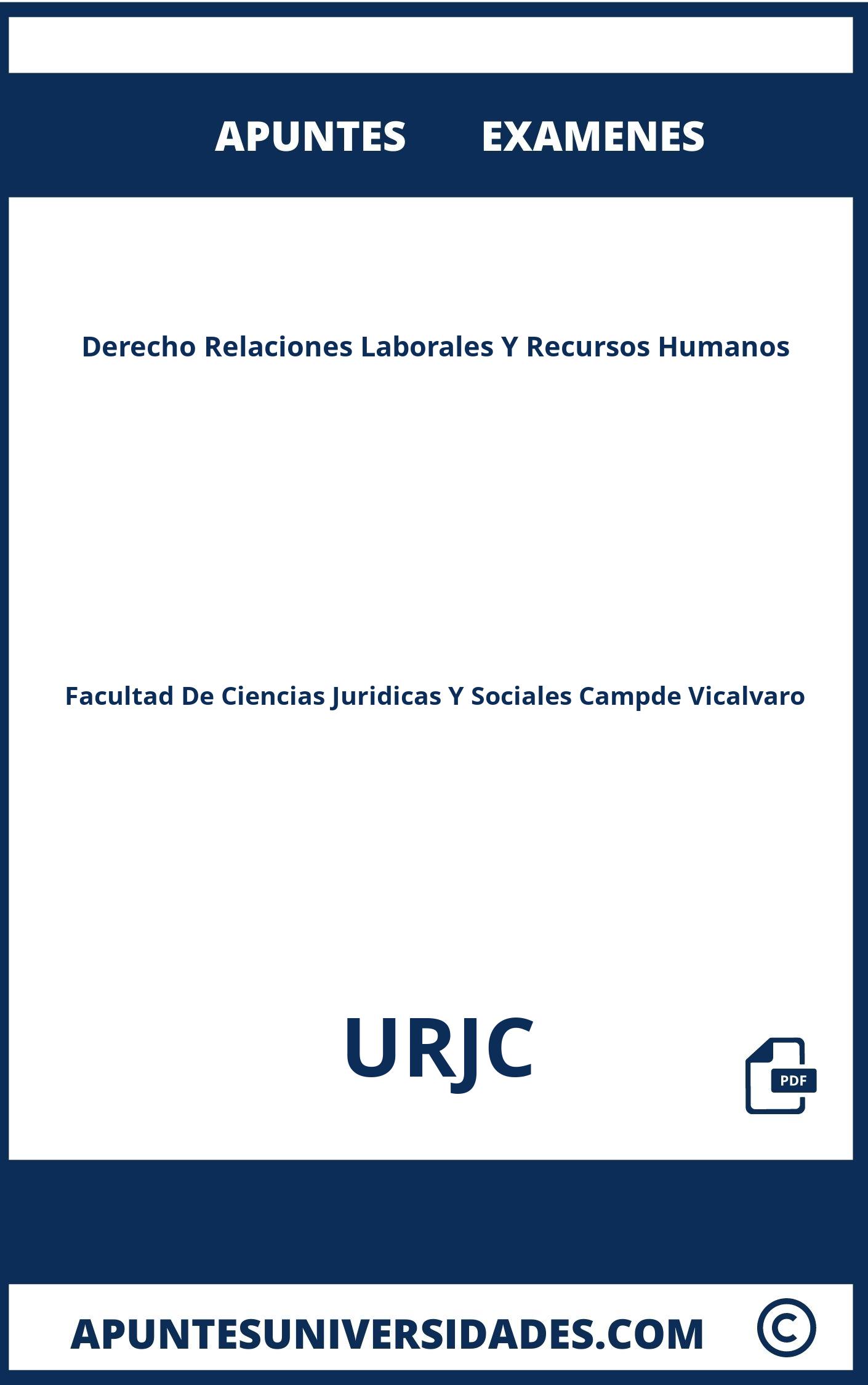 Derecho Relaciones Laborales Y Recursos Humanos URJC Examenes Apuntes