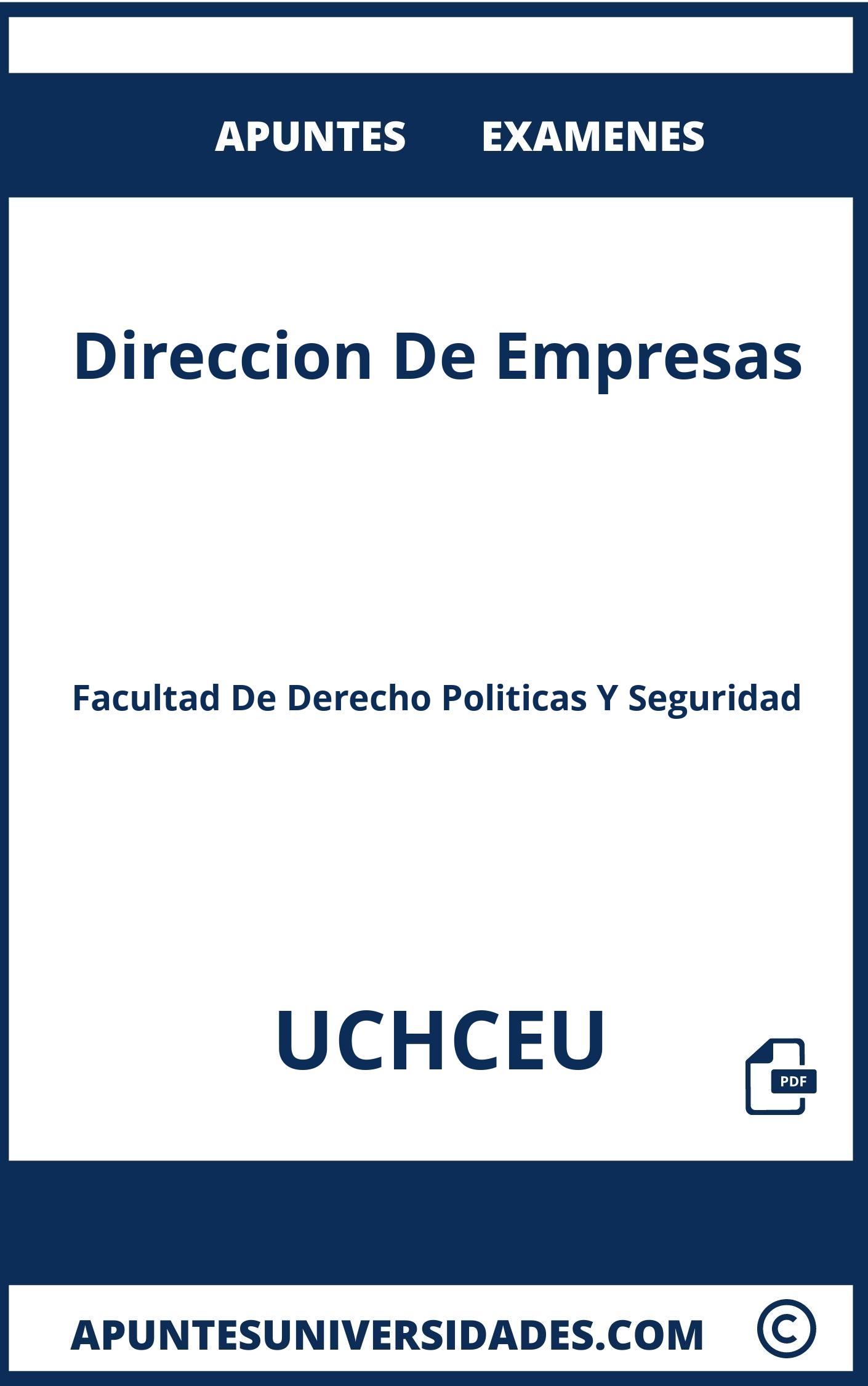 Apuntes Examenes Direccion De Empresas UCHCEU