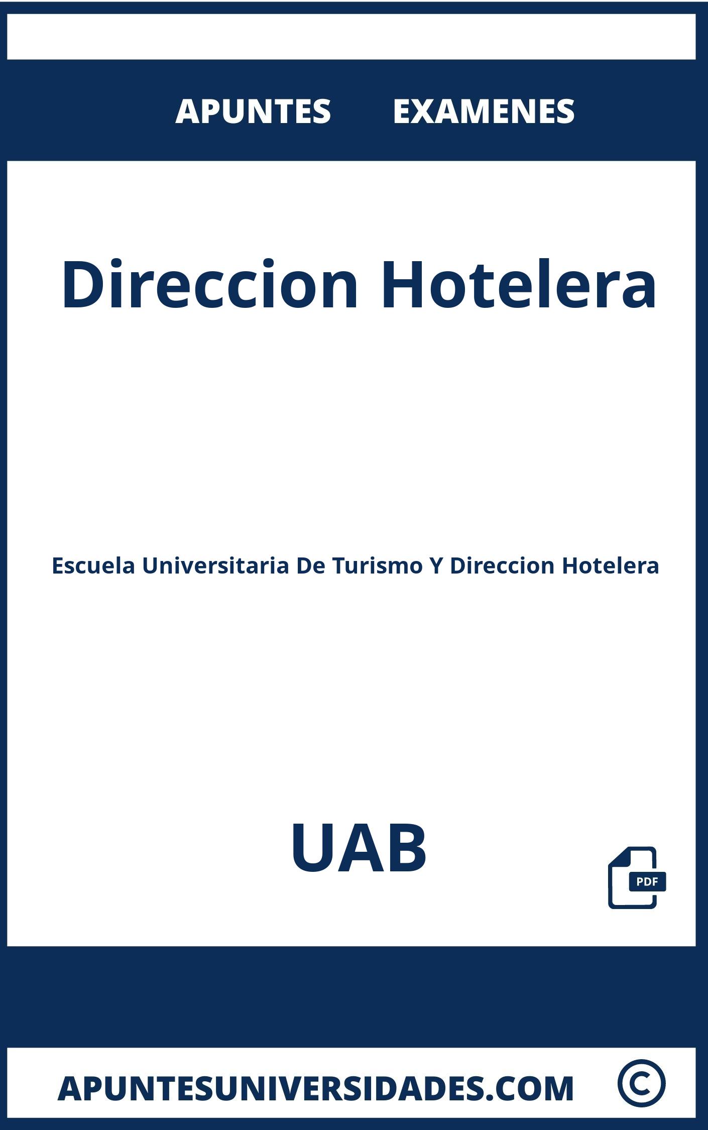 Examenes y Apuntes Direccion Hotelera UAB