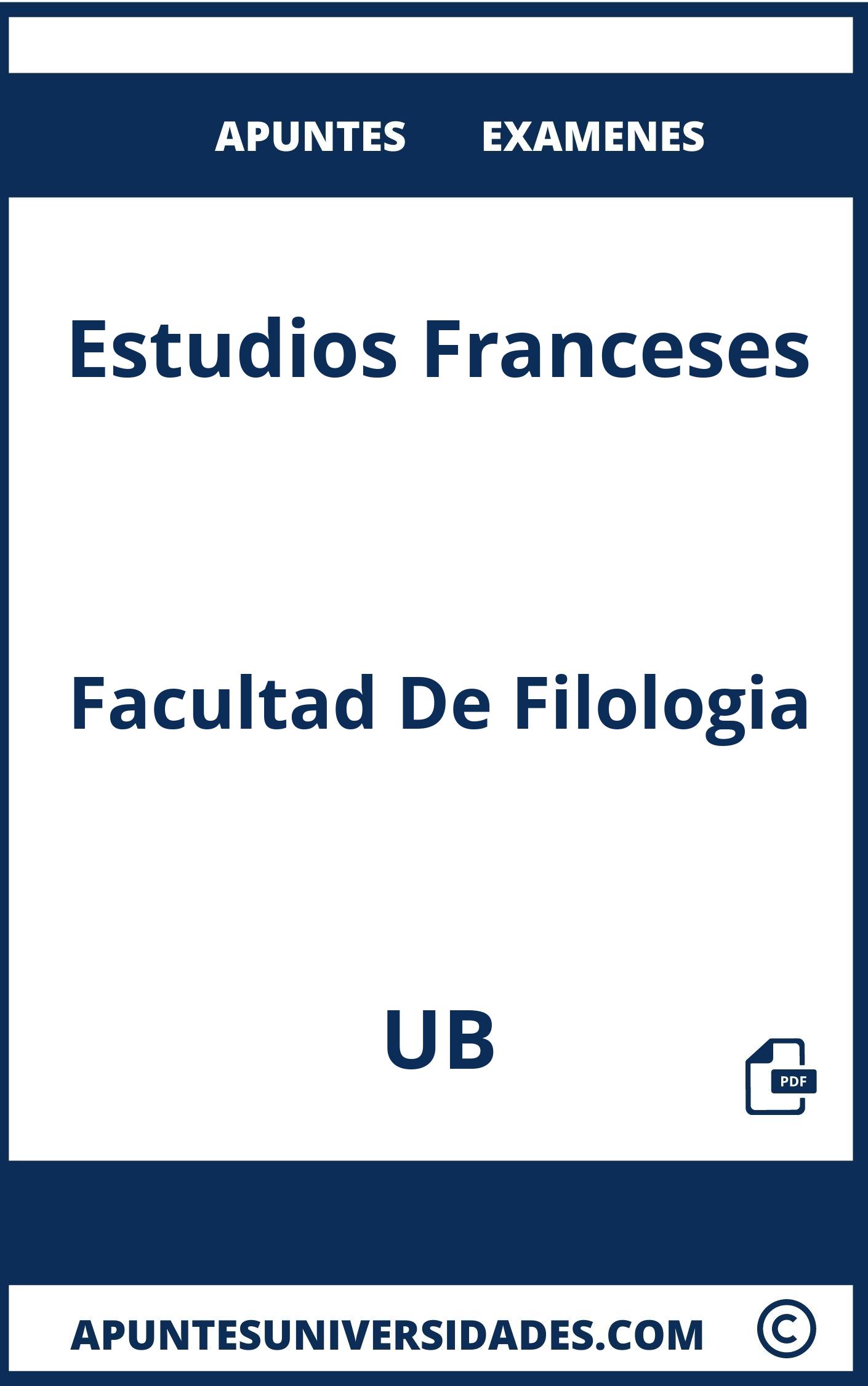 Apuntes y Examenes Estudios Franceses UB