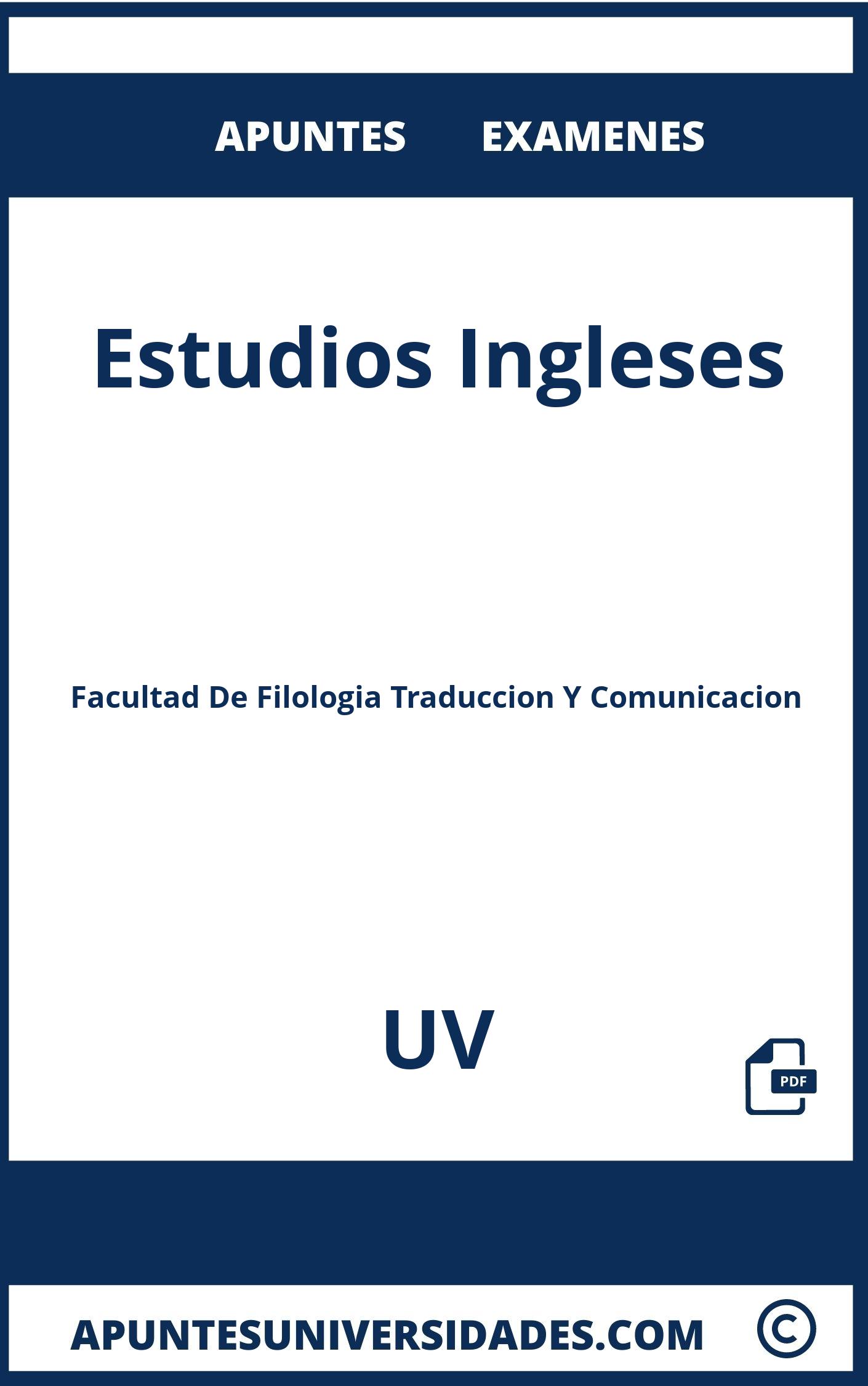 Examenes y Apuntes Estudios Ingleses UV