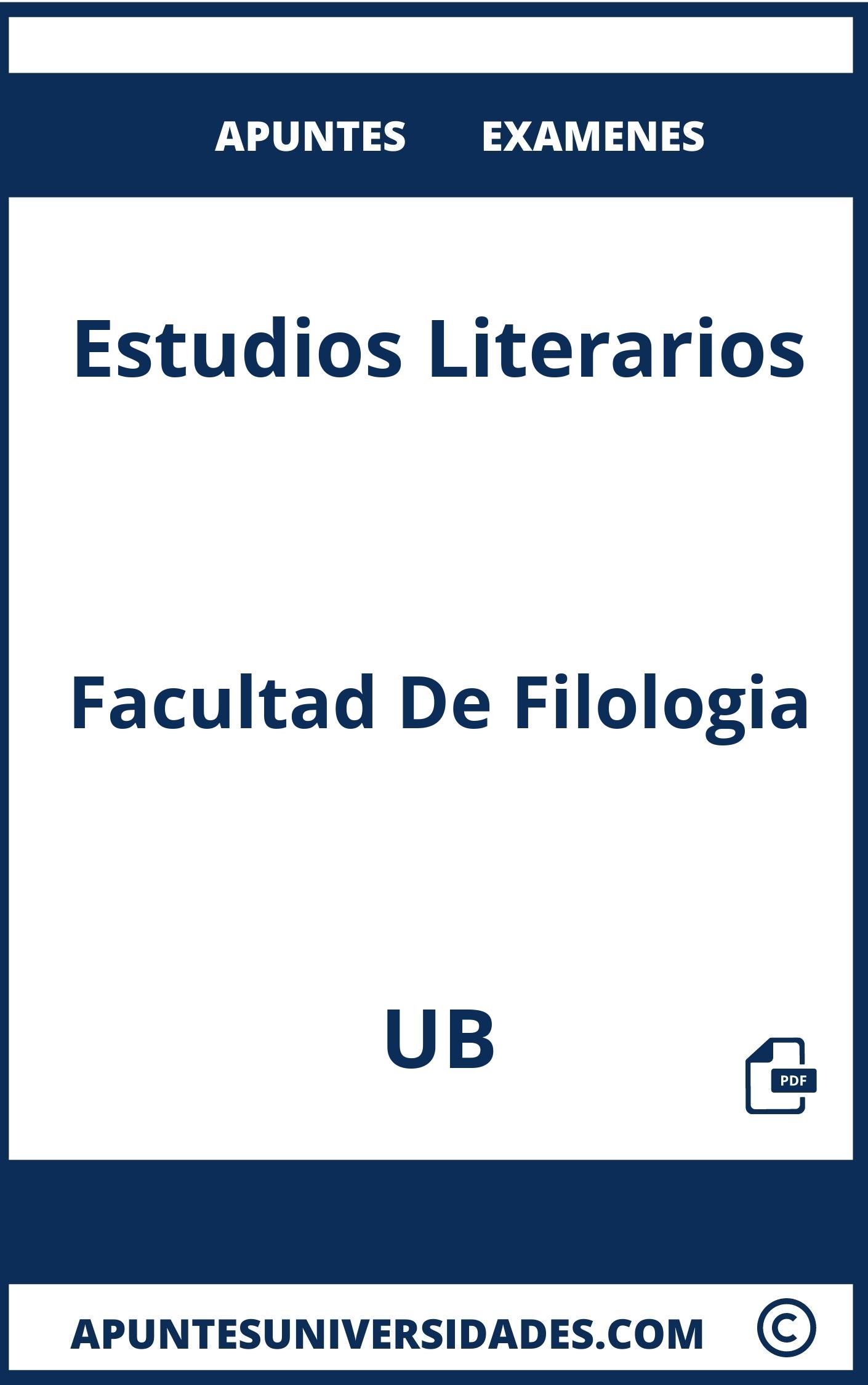 Apuntes y Examenes de Estudios Literarios UB