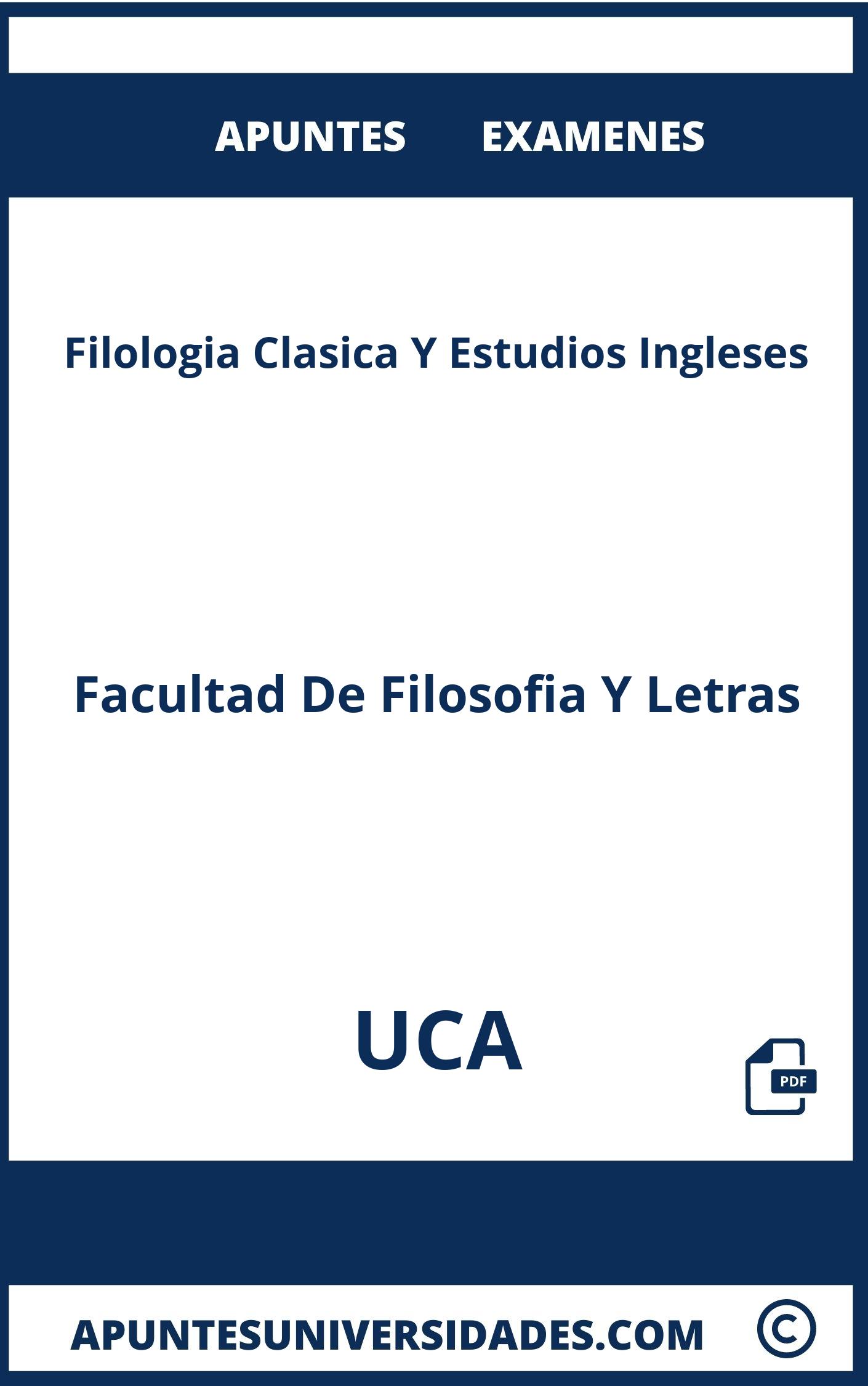 Examenes y Apuntes Filologia Clasica Y Estudios Ingleses UCA