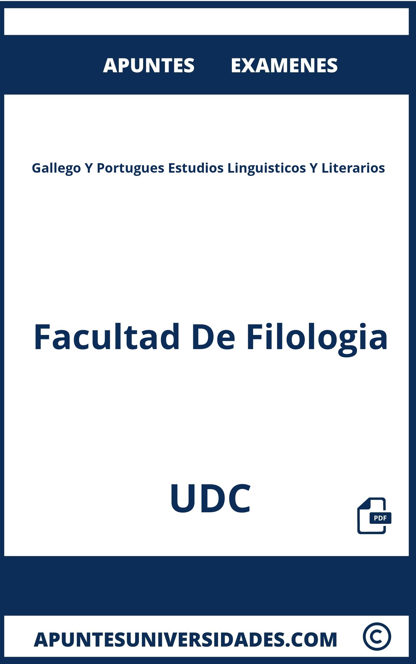 Apuntes Examenes Gallego Y Portugues Estudios Linguisticos Y Literarios UDC