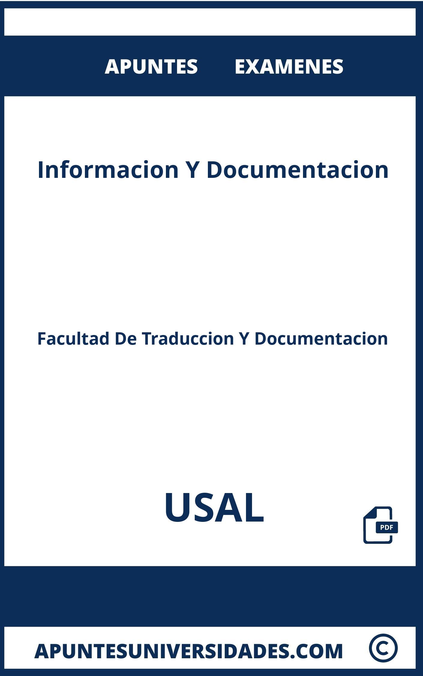 Apuntes y Examenes de Informacion Y Documentacion USAL
