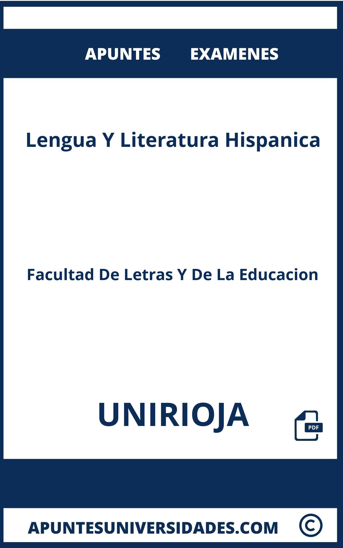 Lengua Y Literatura Hispanica UNIRIOJA Examenes Apuntes