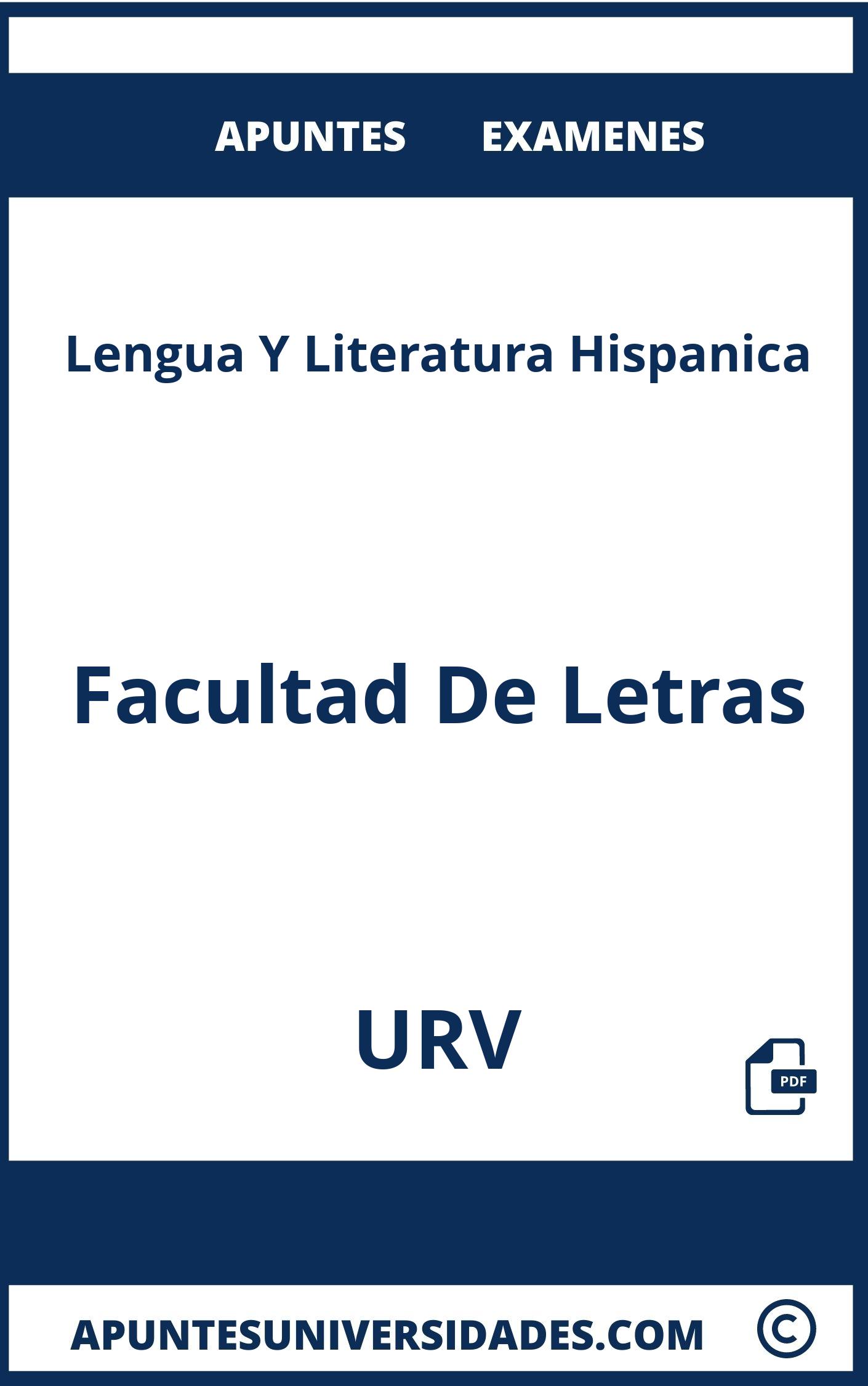 Lengua Y Literatura Hispanica URV Examenes Apuntes