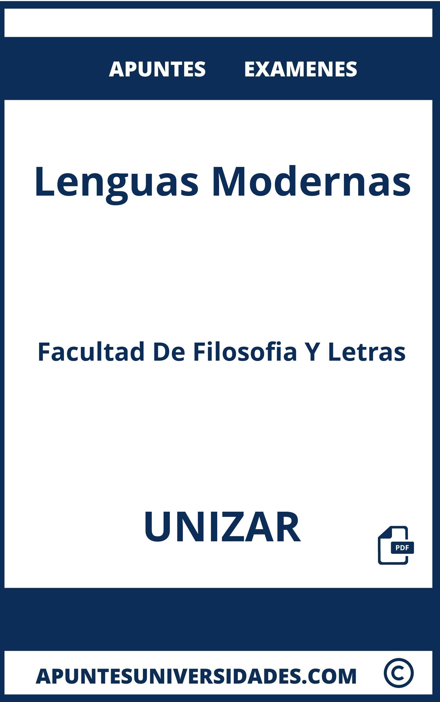 Examenes Apuntes Lenguas Modernas UNIZAR