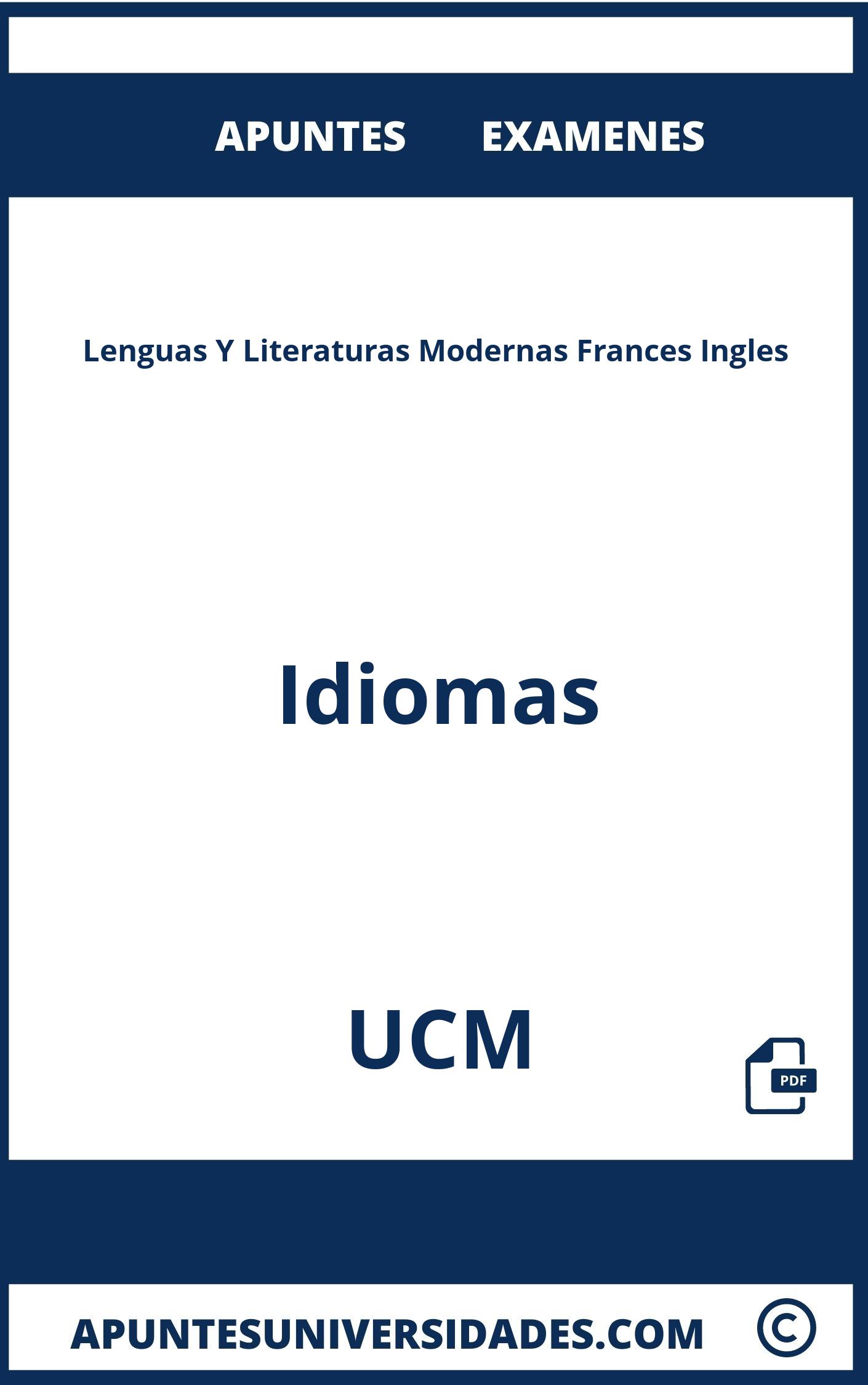 Examenes y Apuntes Lenguas Y Literaturas Modernas Frances Ingles UCM