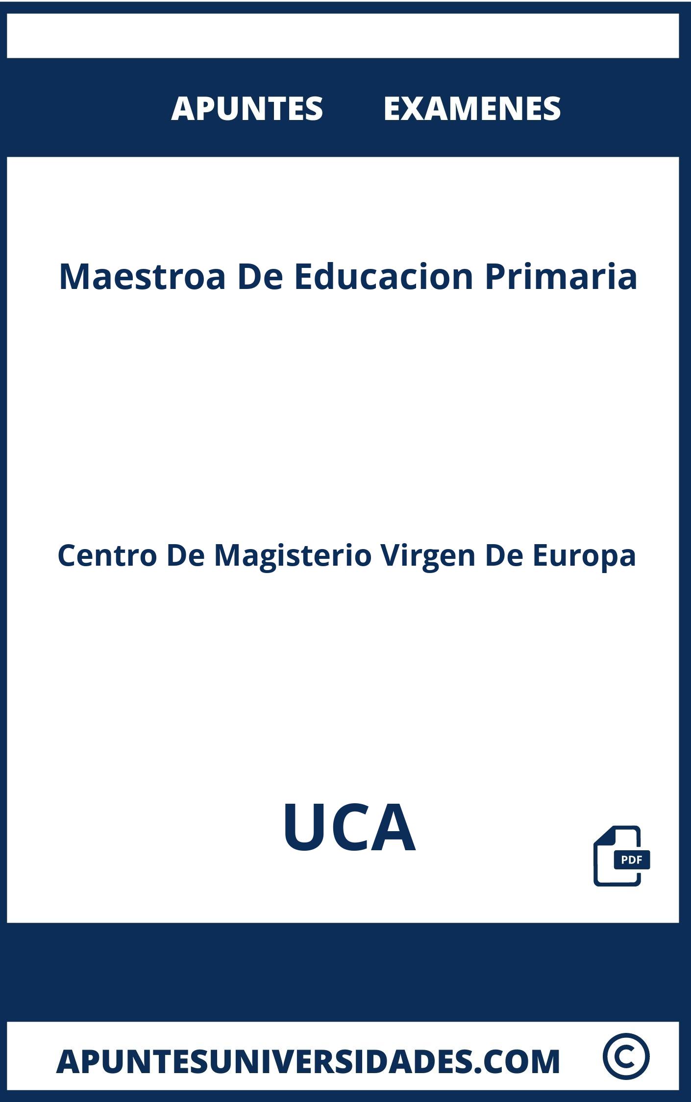 Apuntes y Examenes de Maestroa De Educacion Primaria UCA