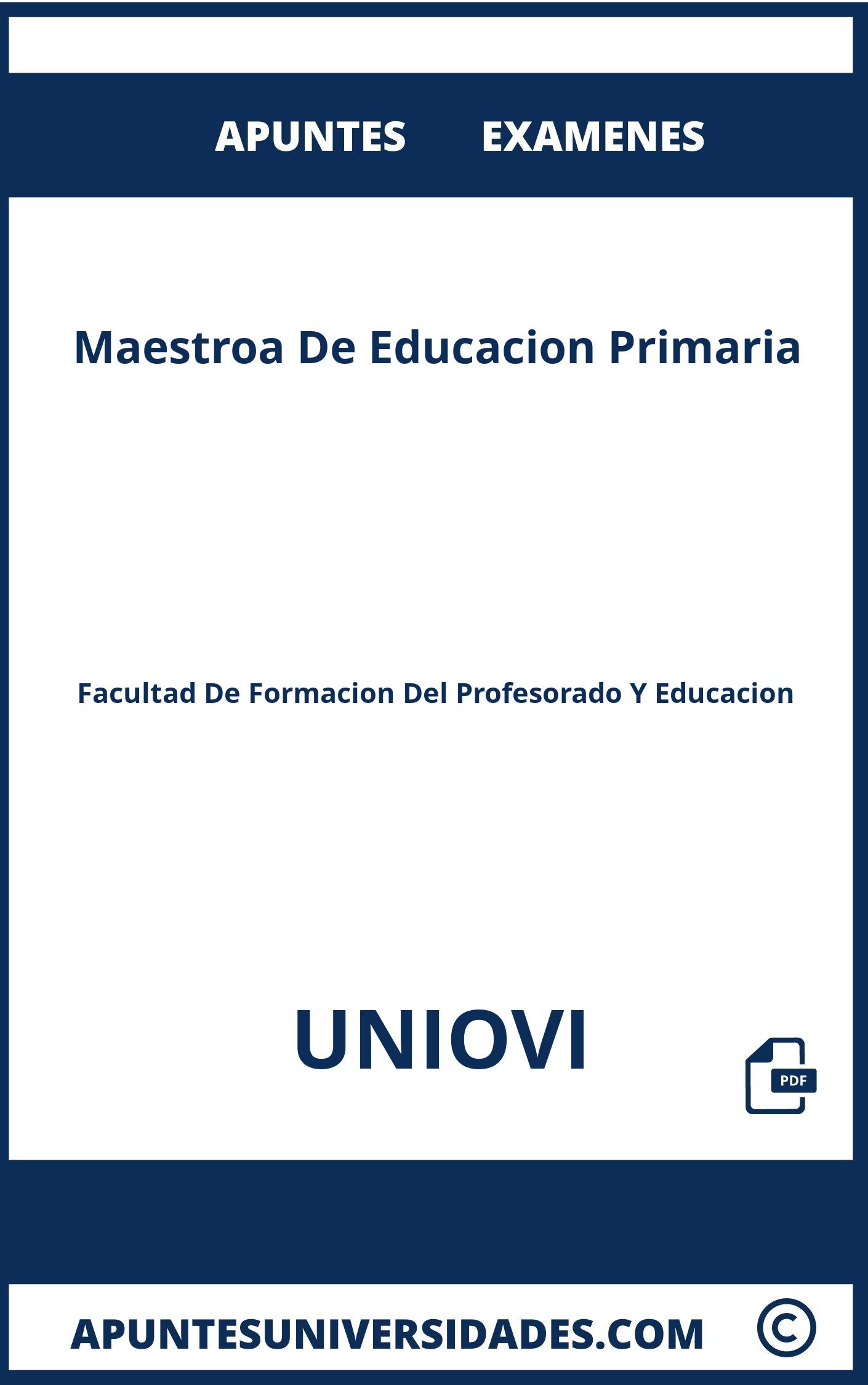 Maestroa De Educacion Primaria UNIOVI Examenes Apuntes