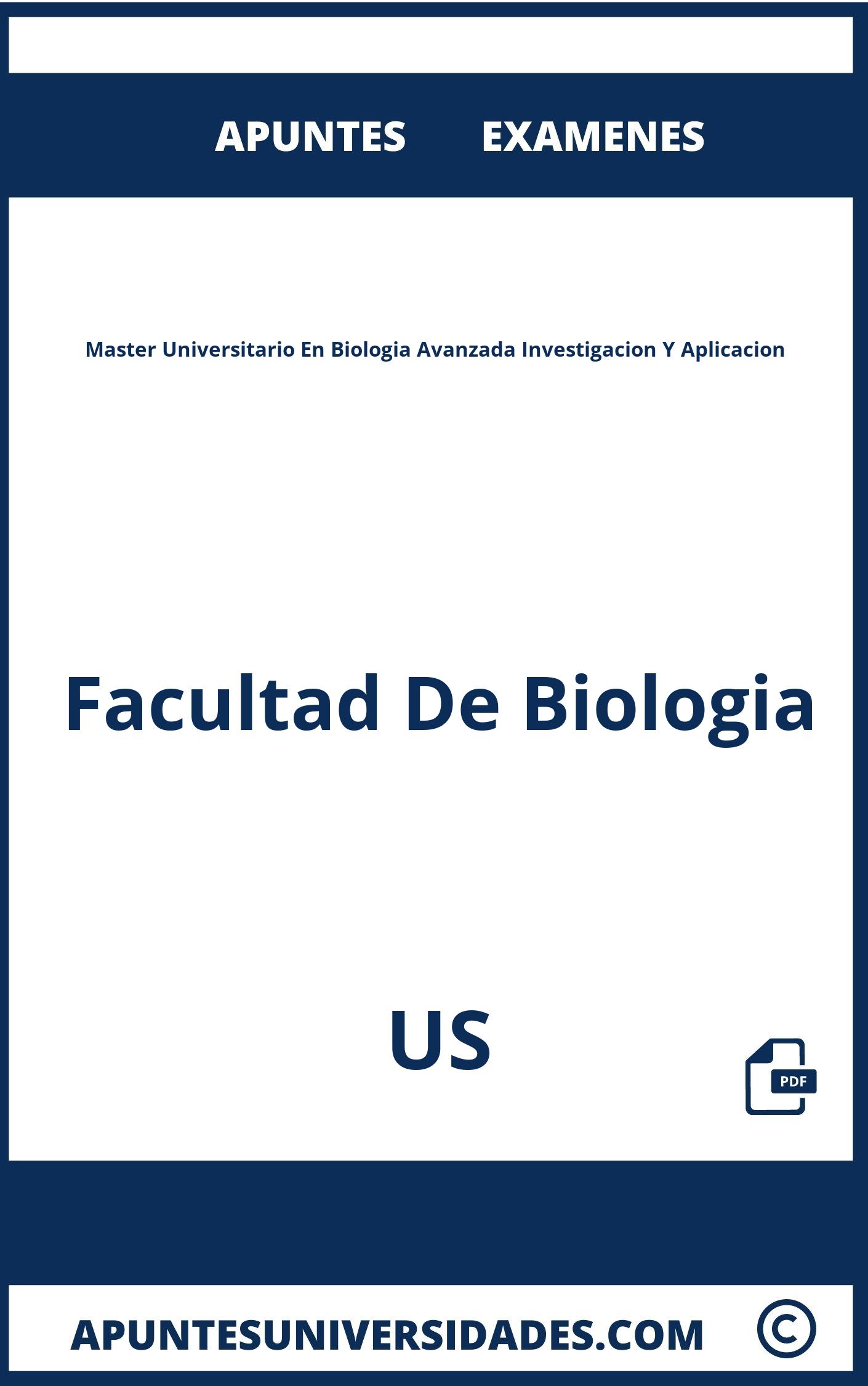 Master Universitario En Biologia Avanzada Investigacion Y Aplicacion US Examenes Apuntes