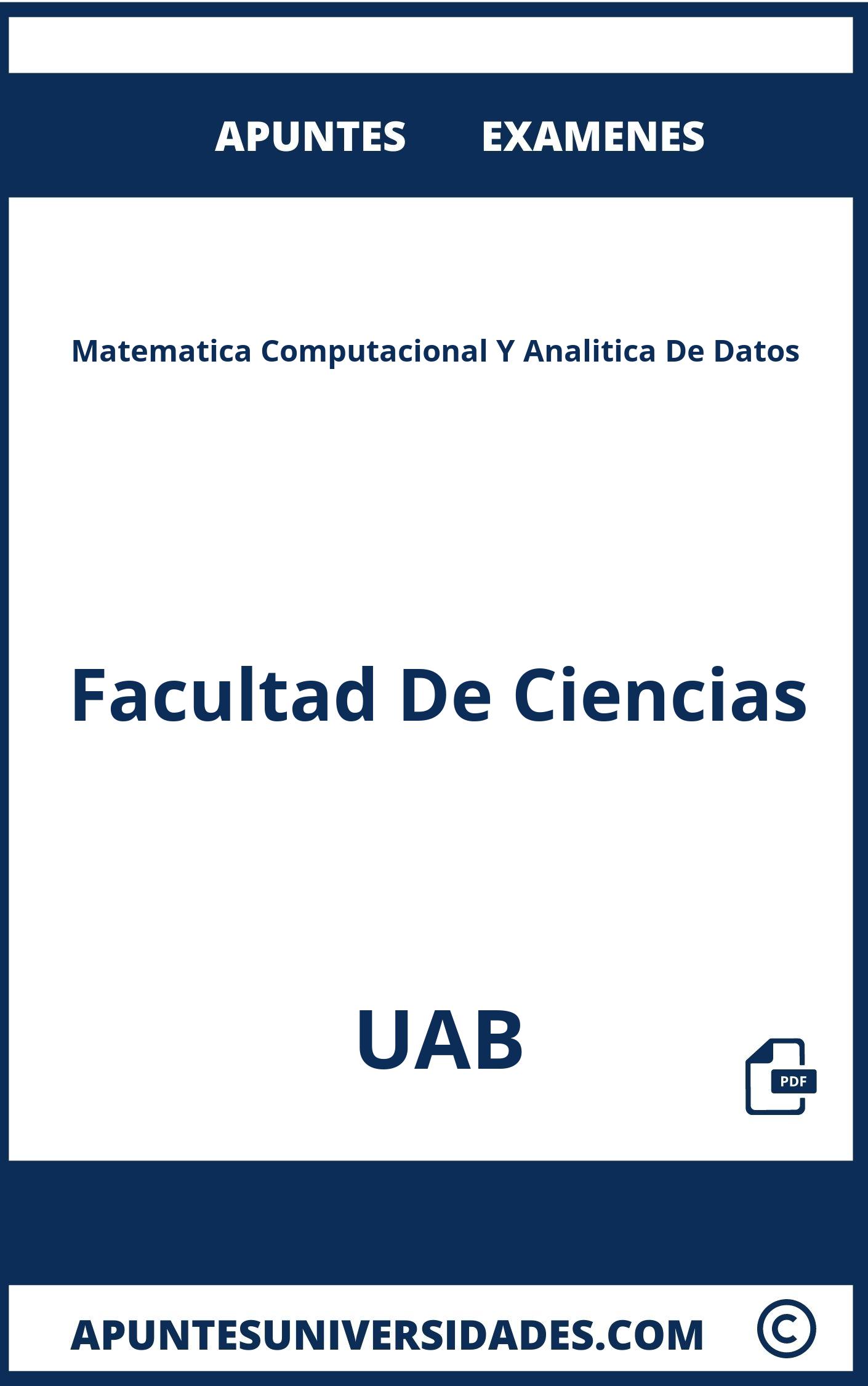 Examenes Apuntes Matematica Computacional Y Analitica De Datos UAB