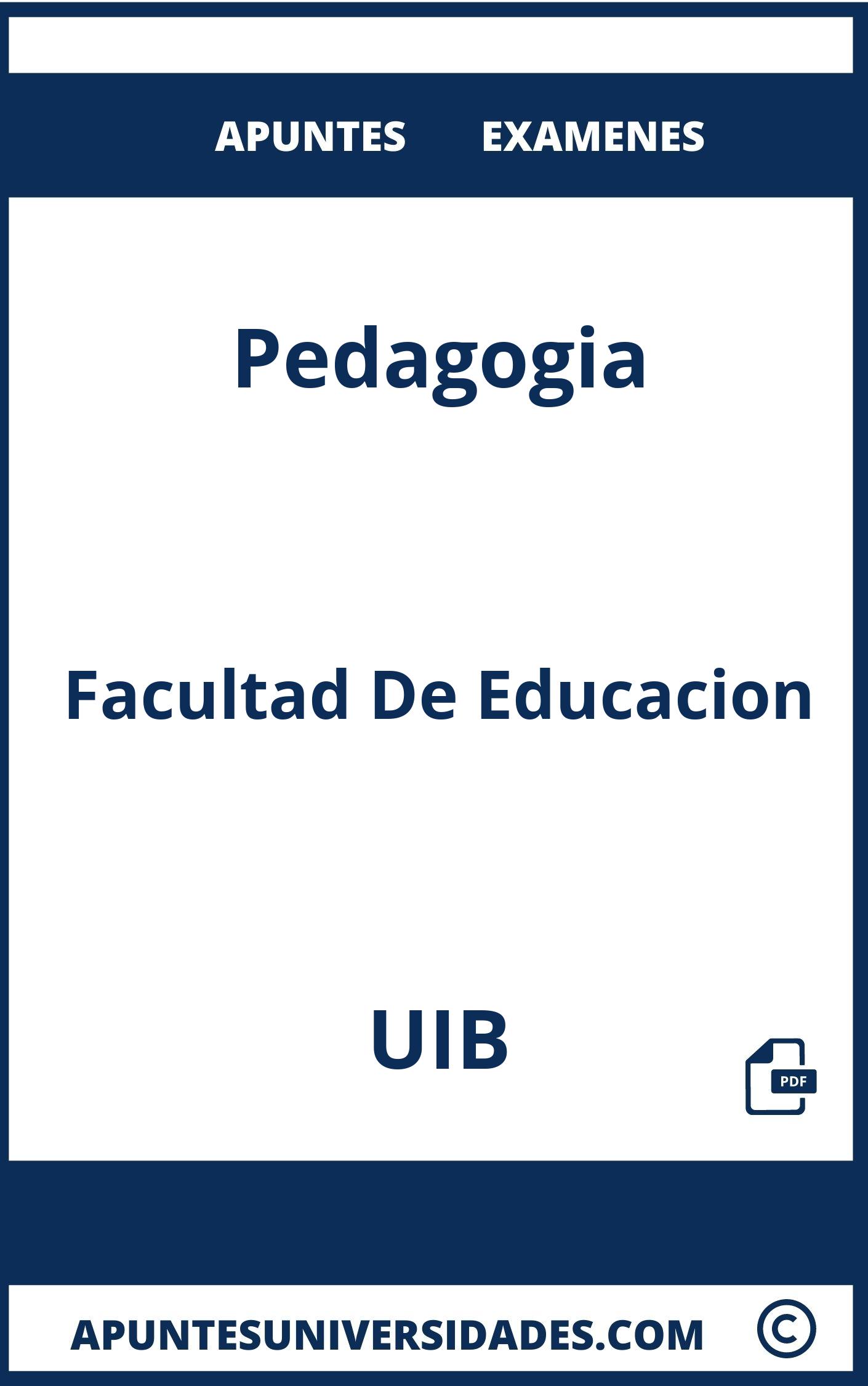 Apuntes y Examenes de Pedagogia UIB