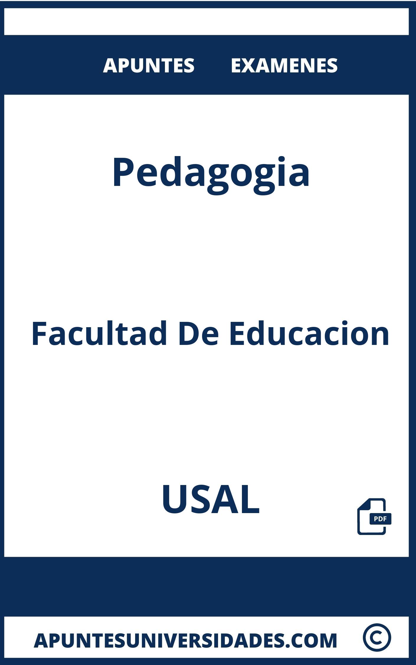 Apuntes y Examenes de Pedagogia USAL