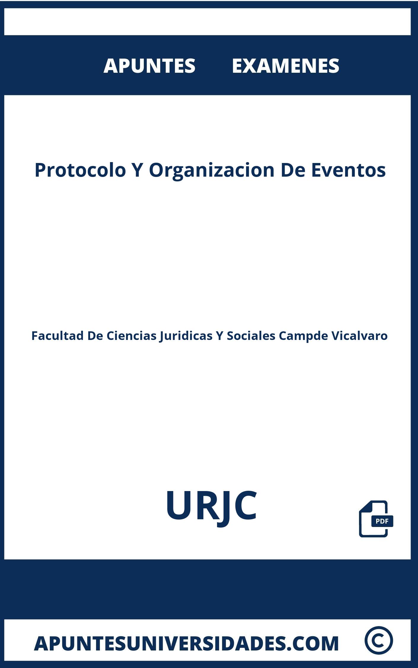 Examenes y Apuntes de Protocolo Y Organizacion De Eventos URJC