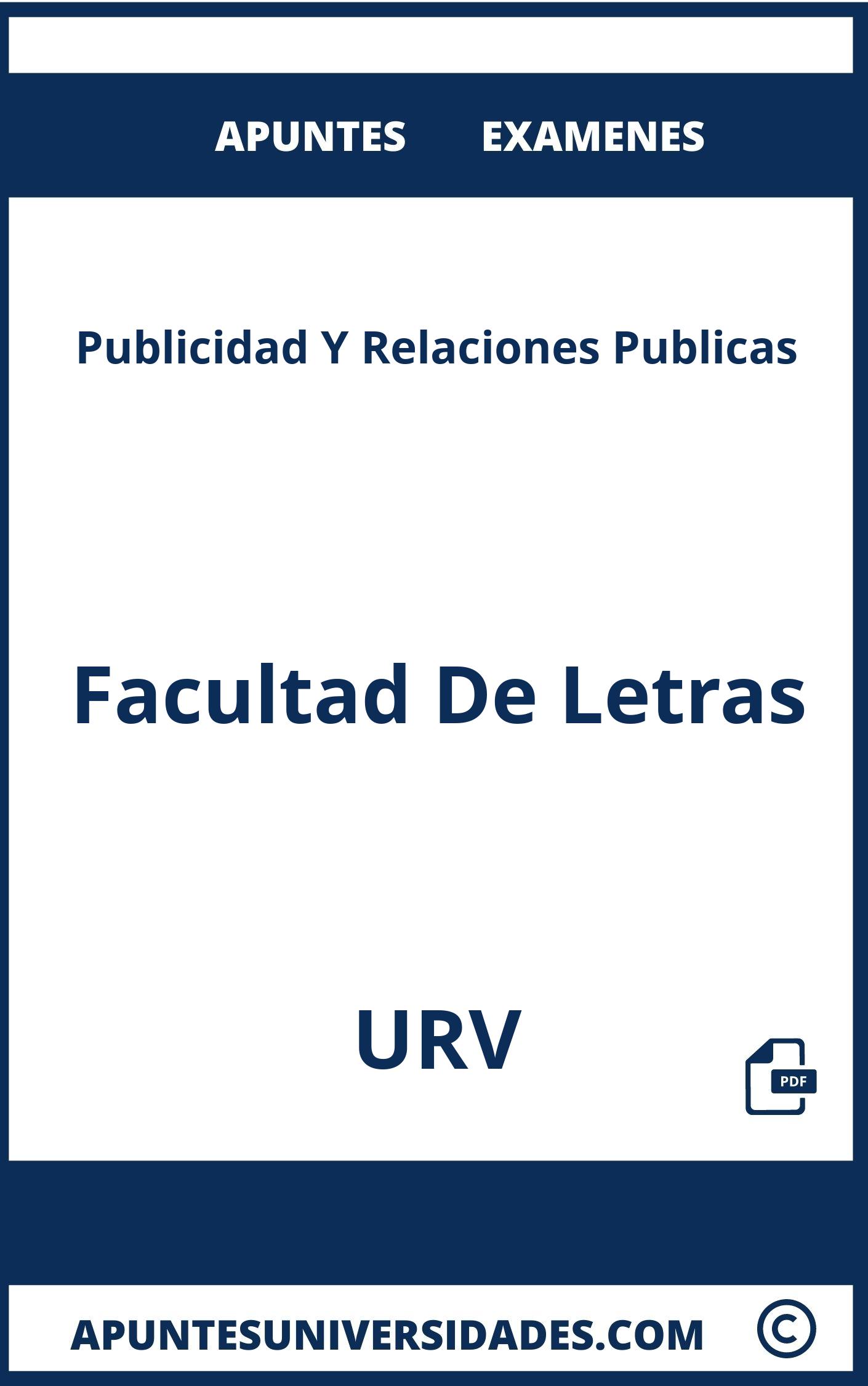 Examenes y Apuntes Publicidad Y Relaciones Publicas URV