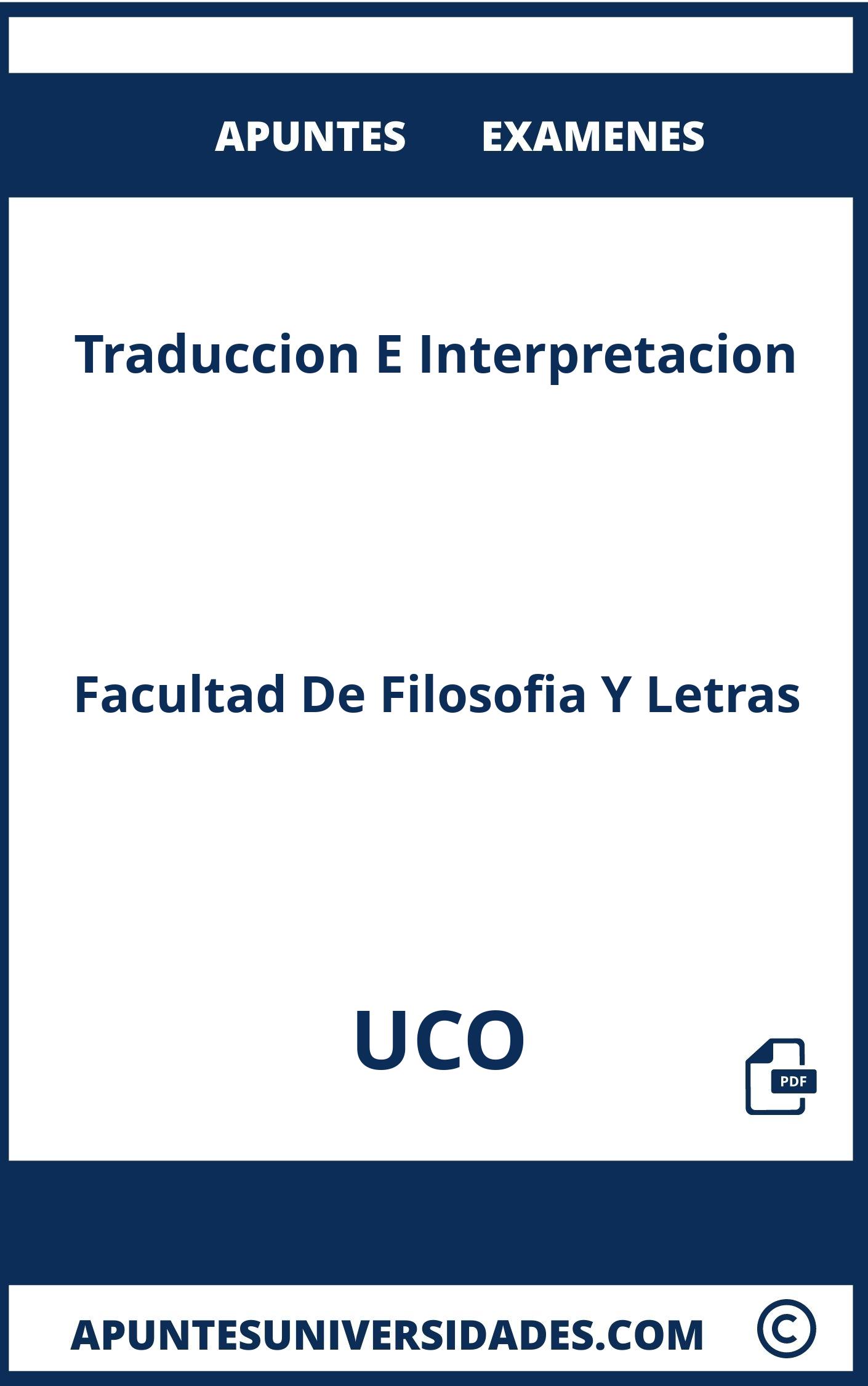 Traduccion E Interpretacion UCO Examenes Apuntes