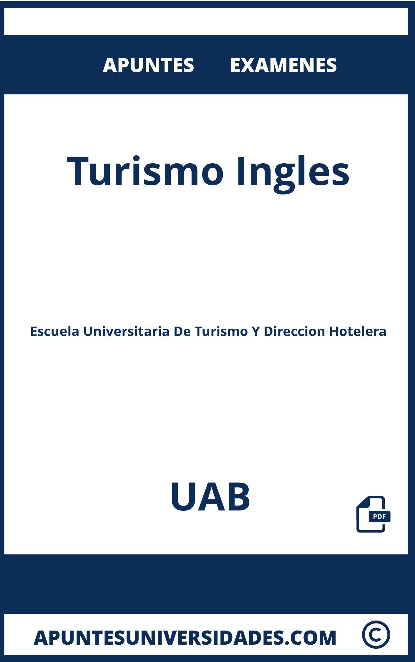 Apuntes y Examenes de Turismo Ingles UAB
